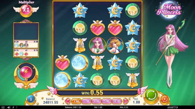 Moon Princess slot grid layout and symbols