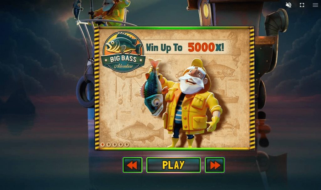 Big Bass Adventure Home Screen