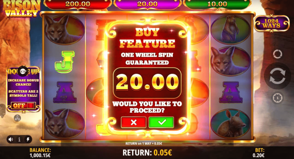 Bison Valley Slot buy feature