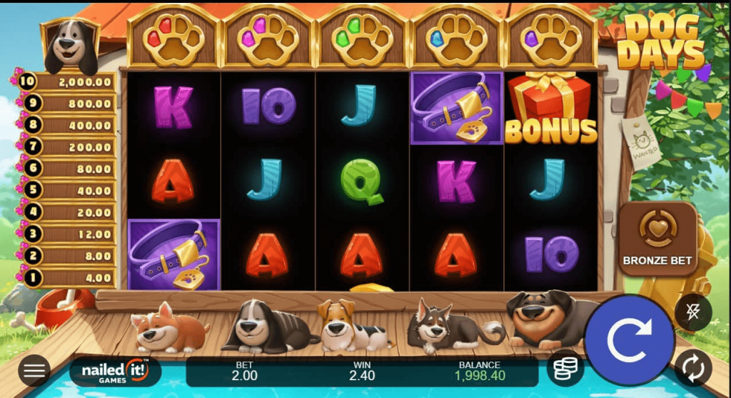 Dog Days Basic Slot Grid Layout