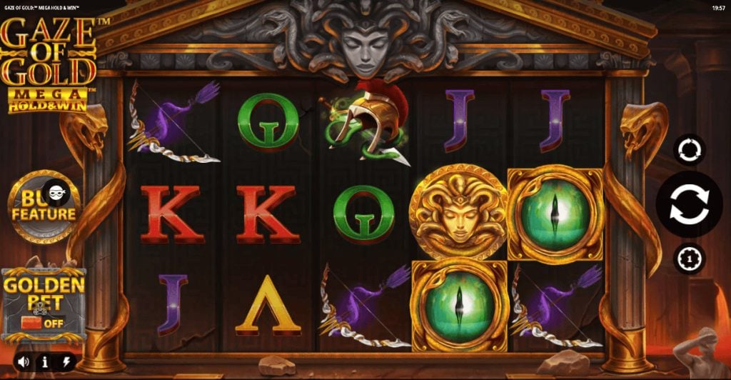 Gaze of Gold Mega Hold & Win - Wild and Golden Shield Symbols