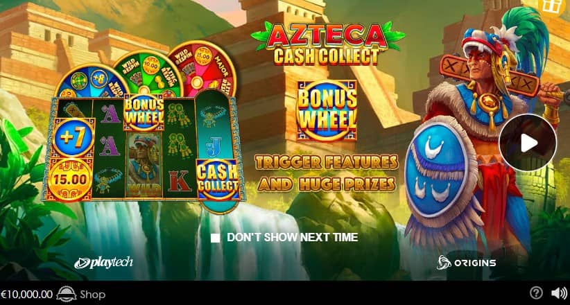 Azteca Cash Collect home screen