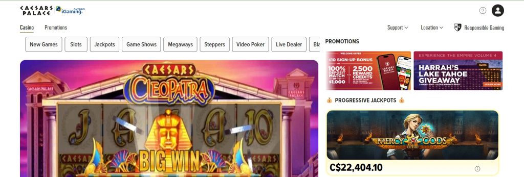 Caesars Casino Ontario Home Page