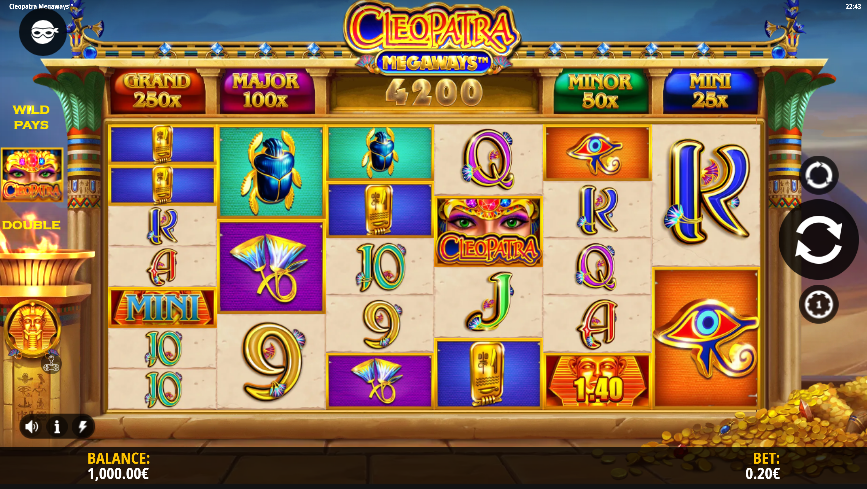 Cleopatra Megaways Basic Grid Layout and Symbols