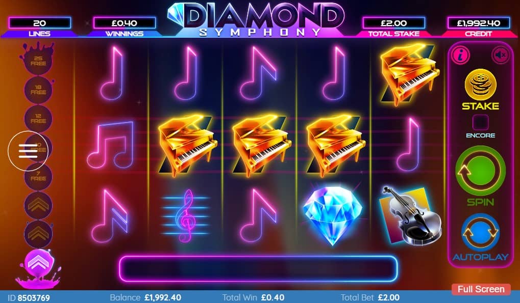 Diamond Symphony winning payline