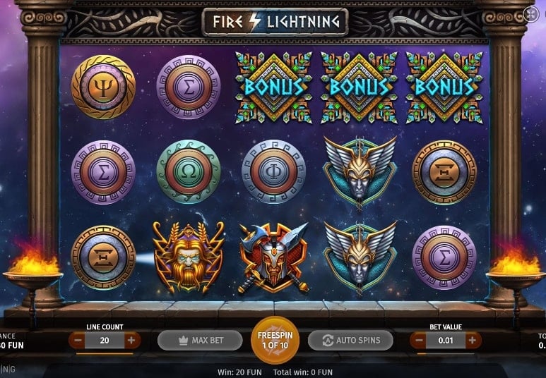 Fire Lightning Slot Basic Grid Layout