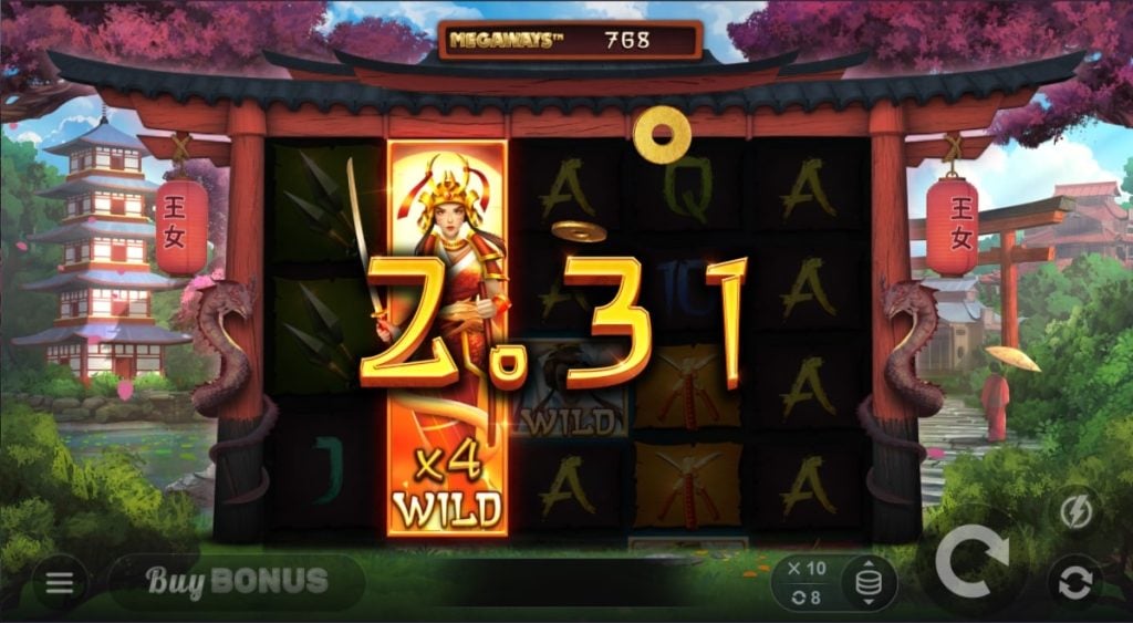 Megaways Bushido Princess 4X Wild Feature