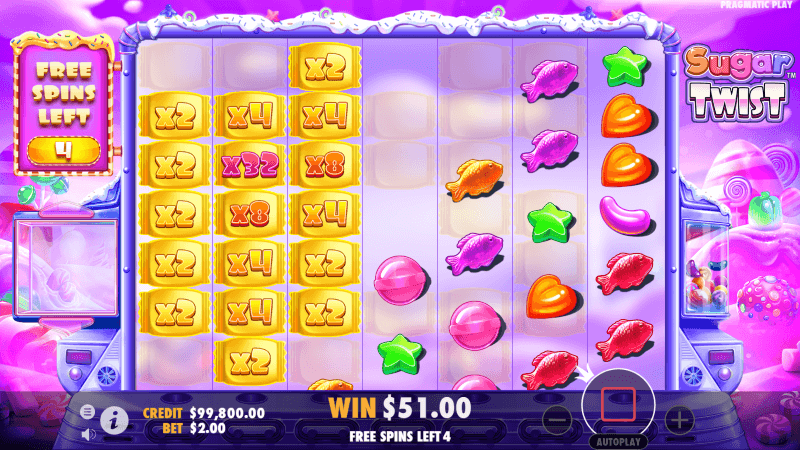 Sugar Twist Slot Multiplier Feature