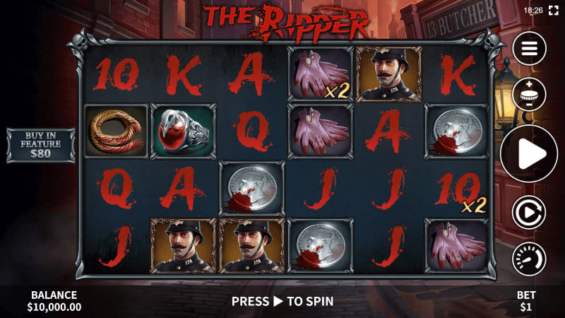 The Ripper Slot Basic Grid Layout and Symbols