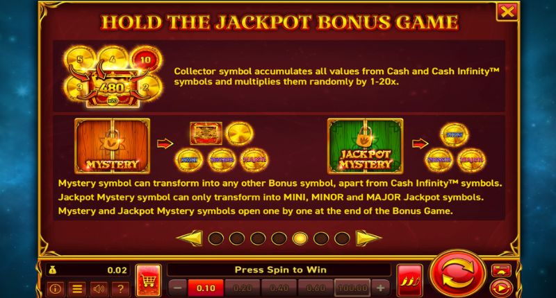 12 Coins Slot Hold the Jackpot Bonus Game