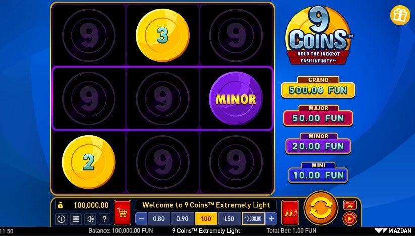 9 Coins Extremely Light Basic Grid Layout