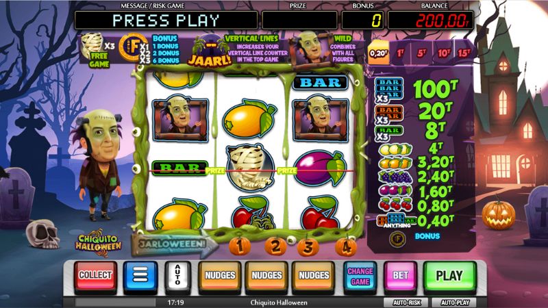 Chiquito Halloween Slot Grid Layout and Symbols