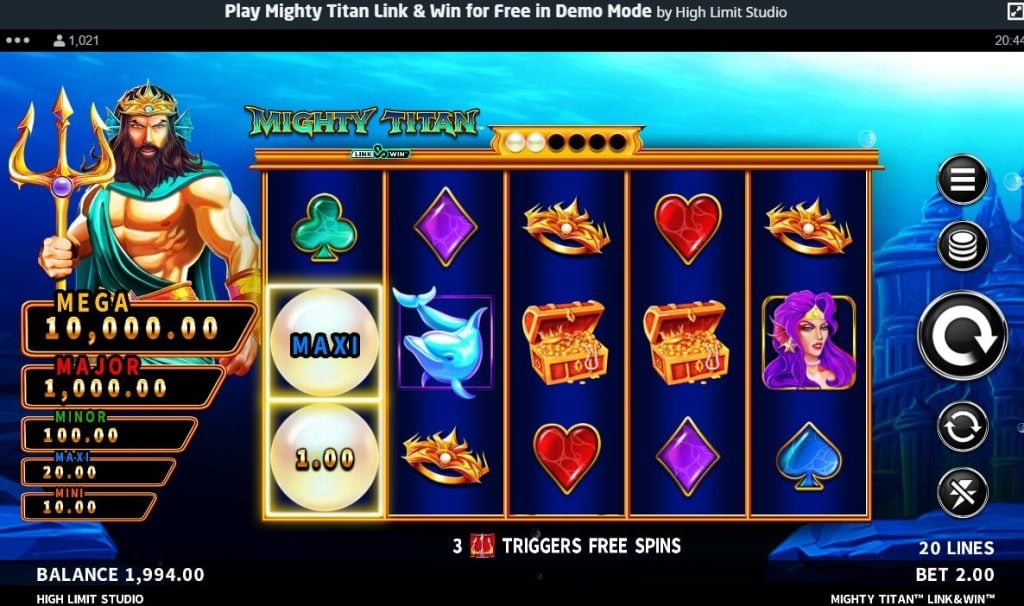 Mighty Titan Link and Win Jackpot Pearl Feature