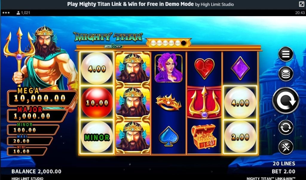 Mighty Titan Link and Win Slot Basic Grid Layout