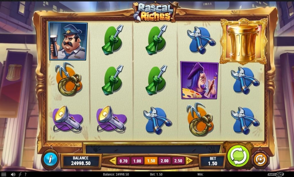 Rascal Riches slot golden trash can symbol