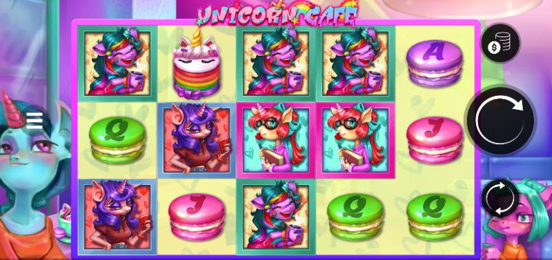 Unicorn Cafe Slot Basic Grid Layout and Symbols