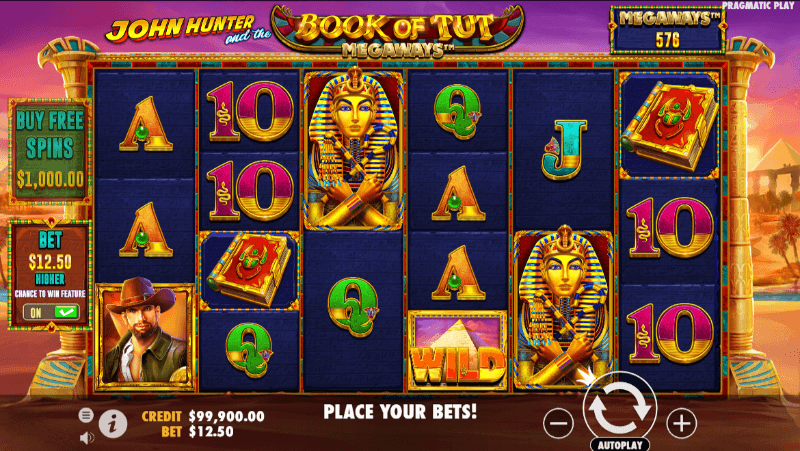 Book of Tut Megaways Slot Grid Layout and Symbols