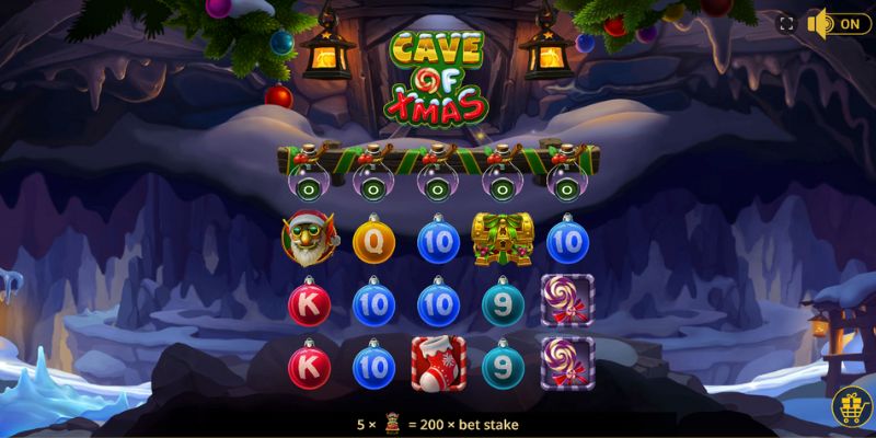 Cave of Xmas Slot Basic Grid and Symbols