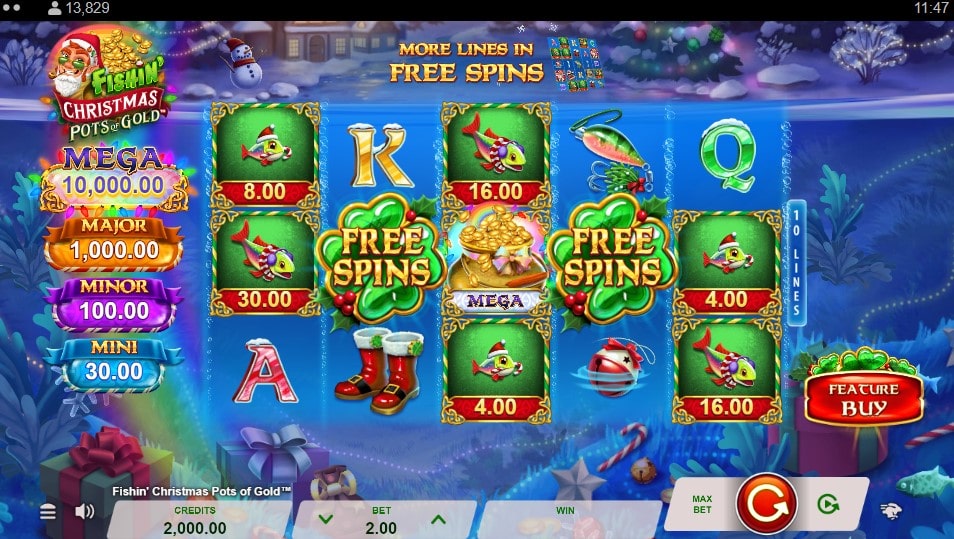 Fishin Christmas Pots of Gold Slot Layout & Symbols