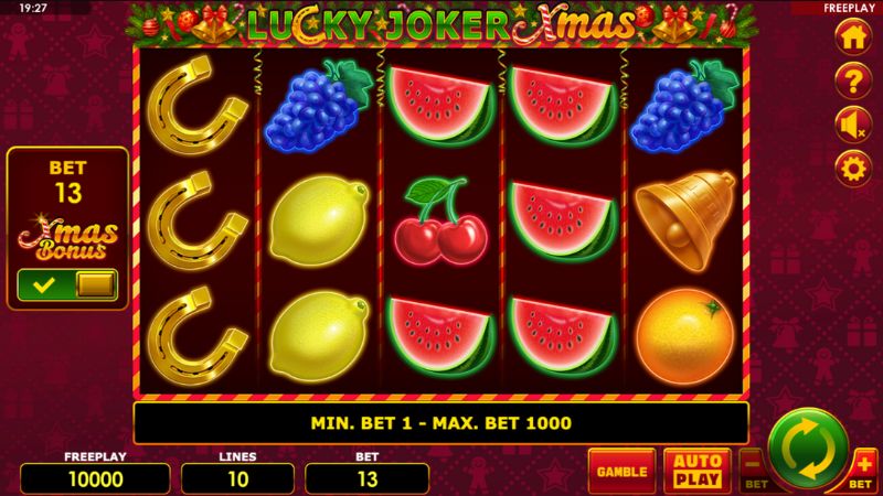 Lucky Joker Xmas Slot Basic Grid and Symbols