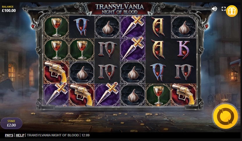 Transylvania Night of Blood Slot Basic Grid Layout