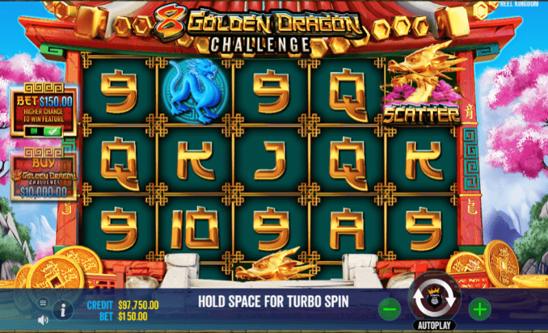 8 Golden Dragon Challenge Slot Grid Layout and Symbols