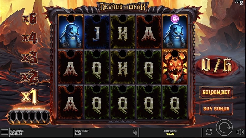 Devour the Weak Slot Grid Layout and Symbols