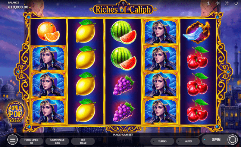 Riches of Caliph Slot Grid Layout and Symbols
