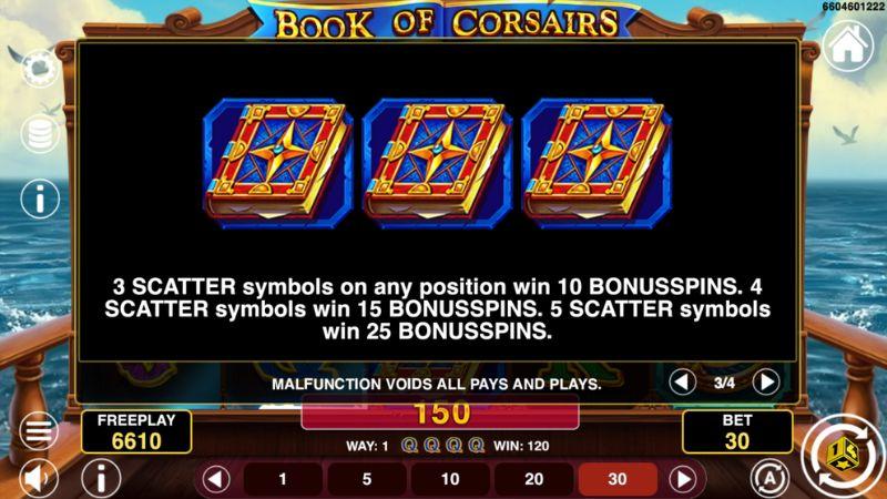 Book of Corsairs Freespins Bonus Game
