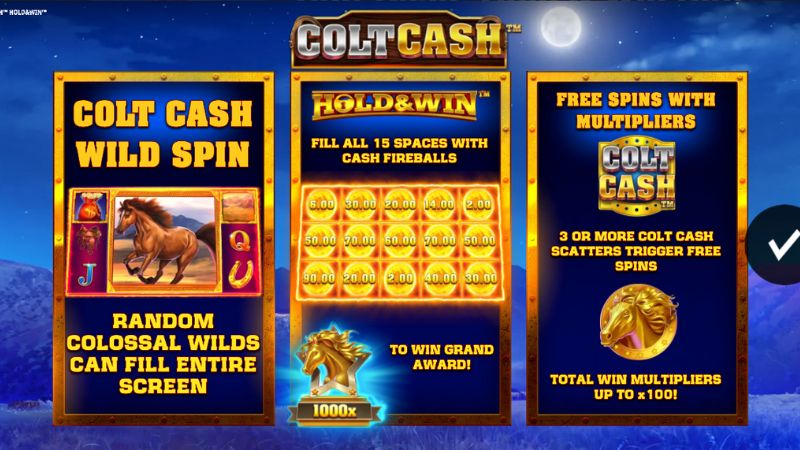 Colt Cash: Hold and Win bonus features