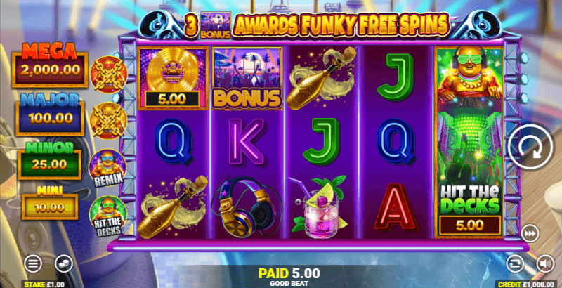 Funky Buddha Slot Grid Layout and Symbols