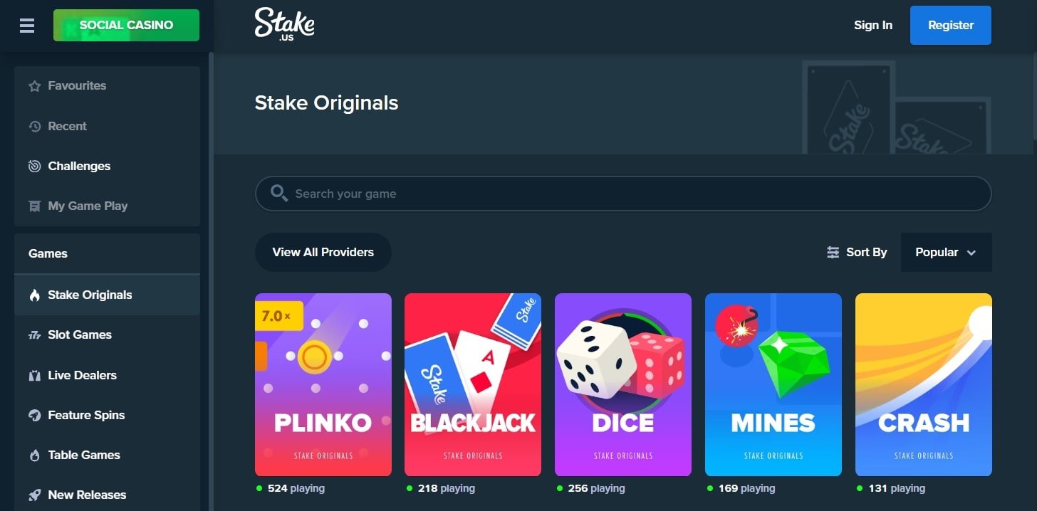 Stake US Original Games