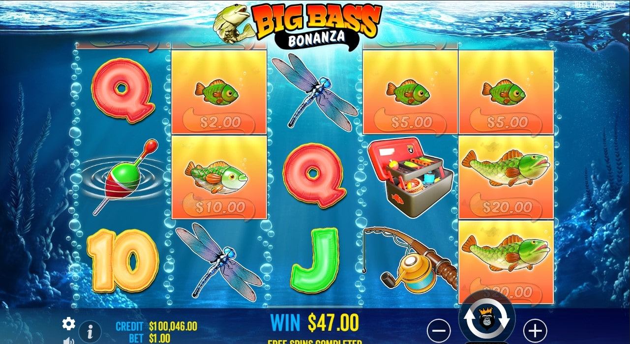 Big Bass Bonanza slot layout and symbols