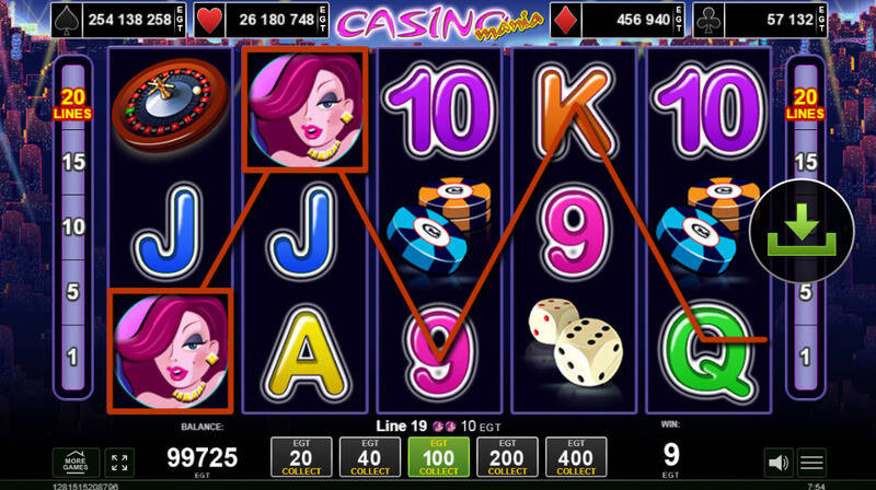 Casino Mania Slot Grid Layout and Symbols