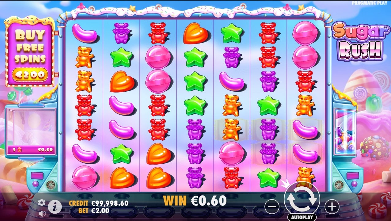 Sugar Rush slot layout and symbols