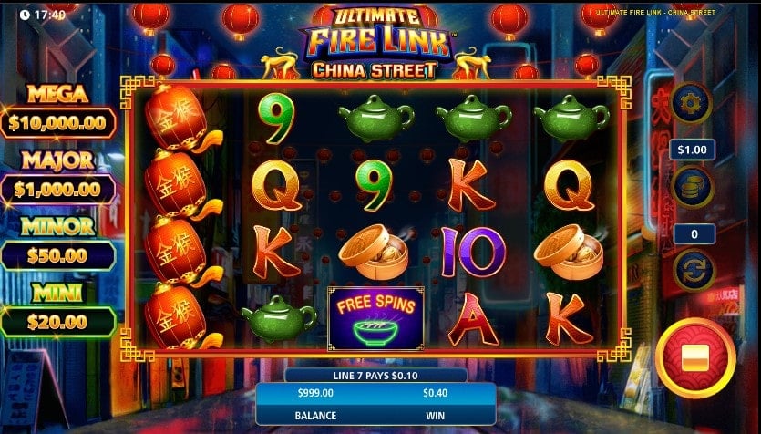 Ultimate Fire Link China Street free spins