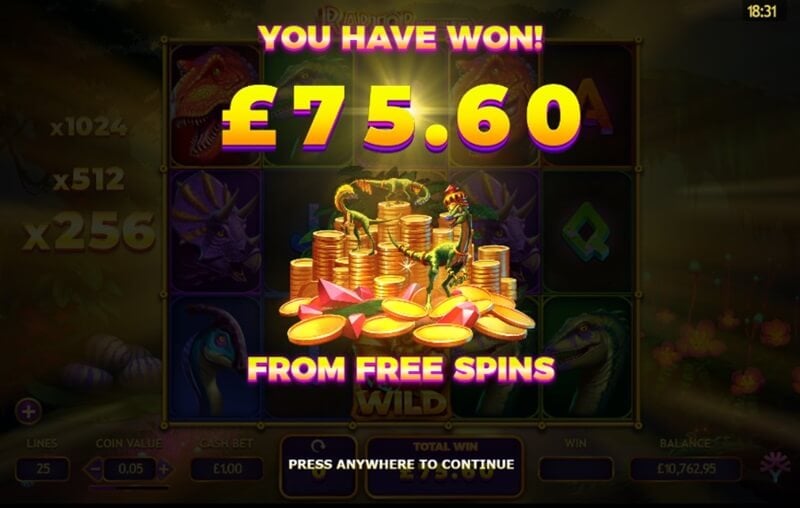 Raptor Doublemax Free Spins Feature