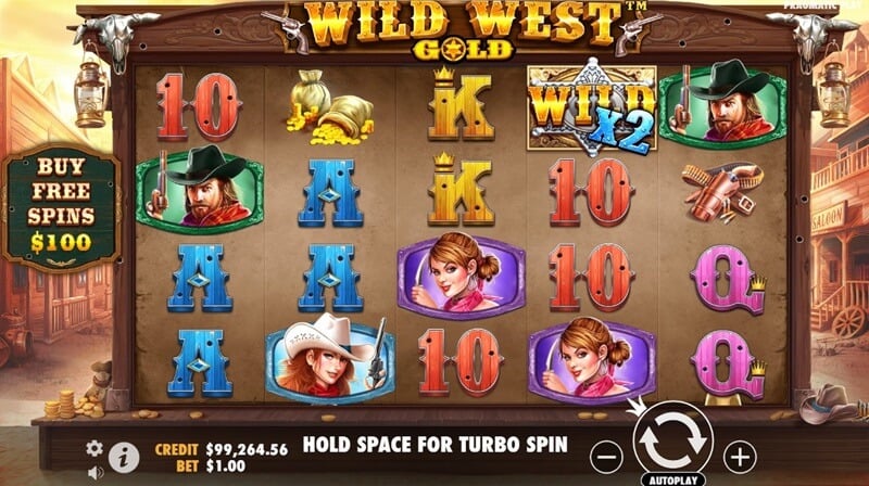 Wild West Gold layout and symbols